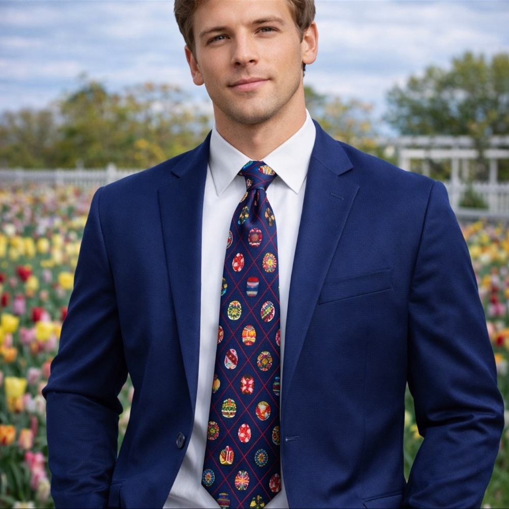 Vintage Ukrainian Easter Egg Tie SMITHSONIAN